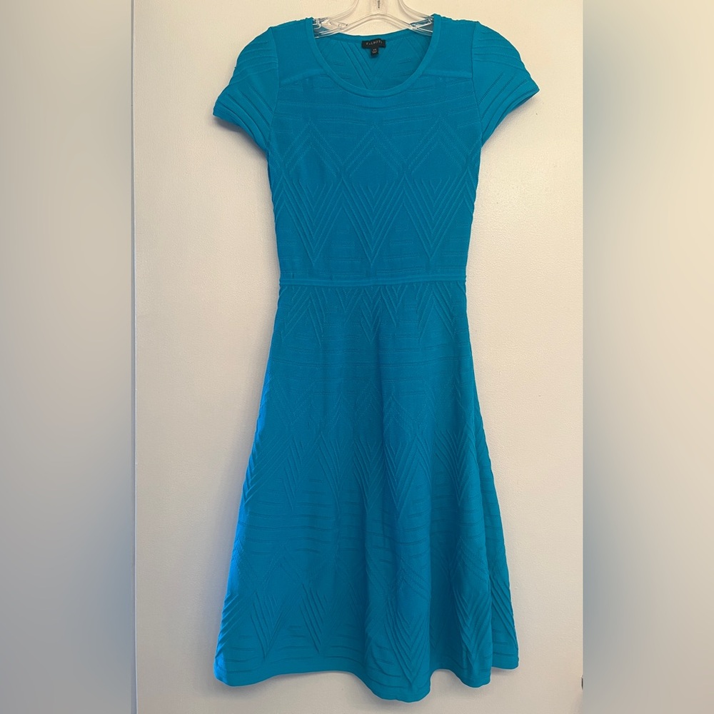 Talbots Turquoise Fit & Flare Knit Dress size XS
